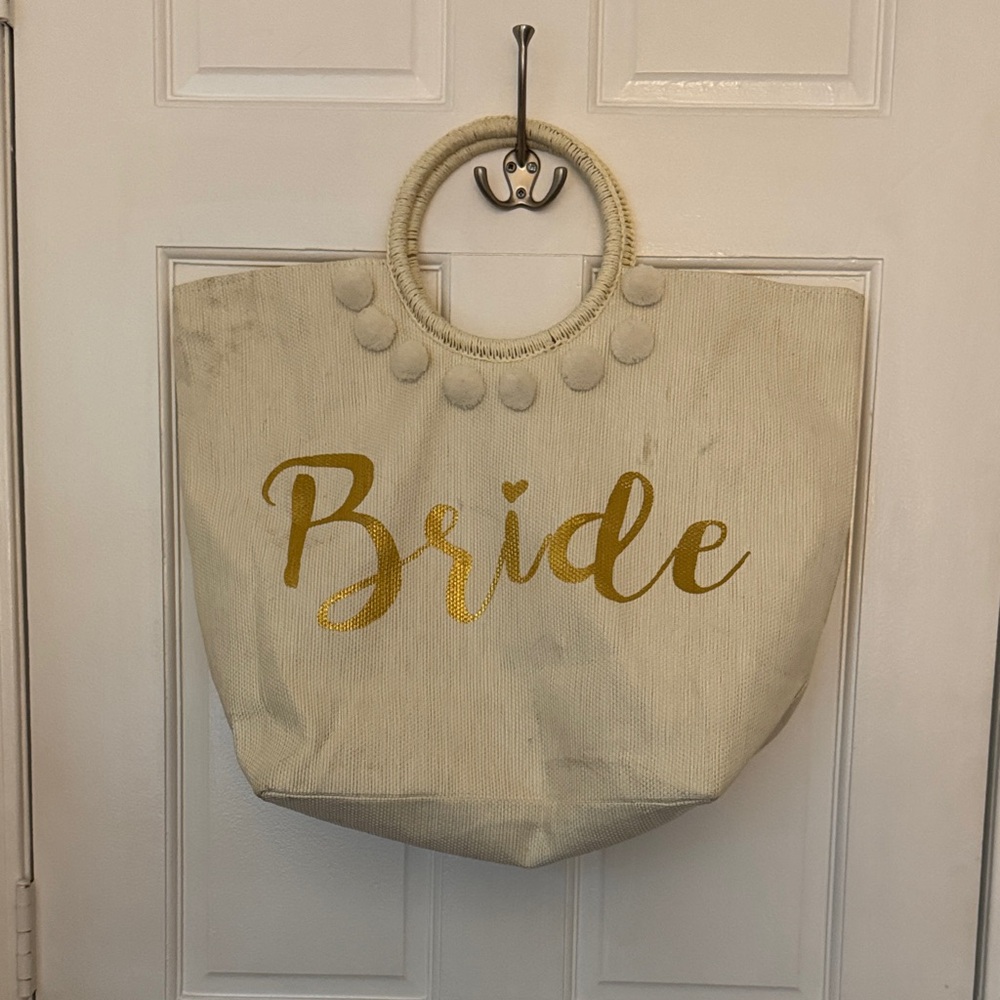 Shiraleah Cream and Gold Bride Tote